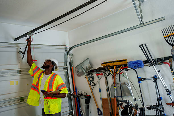 Professional Garage Door Panel Replacement technician working in Belle Haven, VA